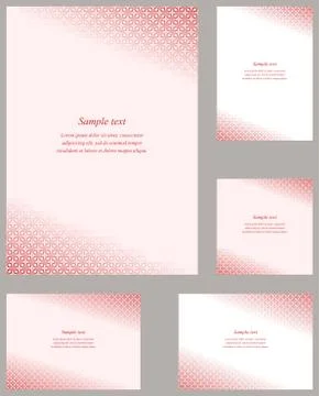 Red gothic pattern page corner template set 스톡 일러스트