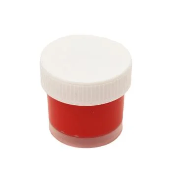 Red gouache on white background Stock Photos