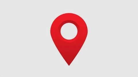 Red GPS Location Pin pointer animated icon, 8 different movements. Stock Footage 231132159