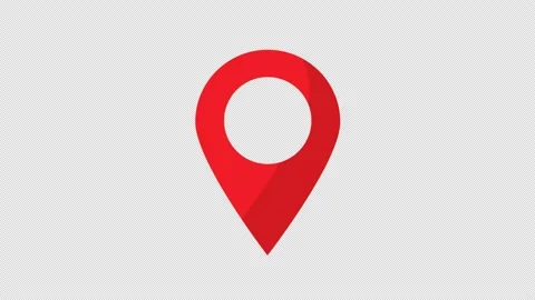 Red GPS Location Pin pointer animated icon, 8 different movements. Stock Footage 231132254