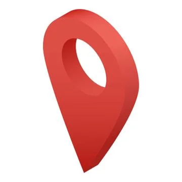 Red gps pointer icon, isometric style Stock Illustration