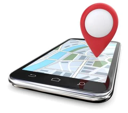 Red GPS Pointer on Map. Stock Illustration