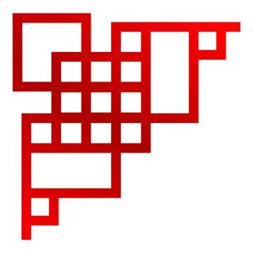 Red gradient abstract geometric shape forming rectangle pattern Stockillustratie