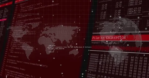 Red gradient appearing triggers code scrolling and hex panel updating showing Stock Footage 317407302