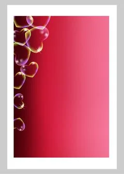 Red gradient background with a bunch of soap hearts in the middle. Stock Illustration