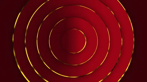 Red gradient background with golden circles forming a tunnel Stock Footage 285101178