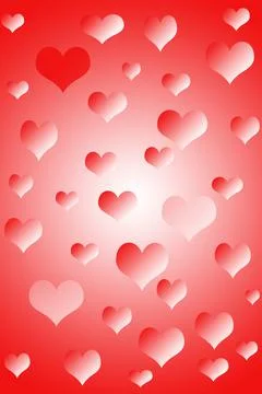 Red gradient background with soft glowing hearts texture for valentine Stock Illustration