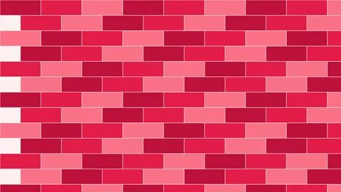 Red gradient brick wall pattern with staggered layout Stock Illustration