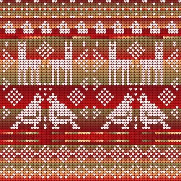 Red Gradient Colors Pattern of Christmas Sweater イラスト素材