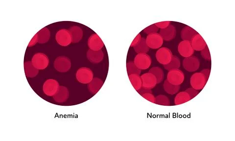 Red gradient erythrocytes in set of circle frames isolated on white Stock Illustration