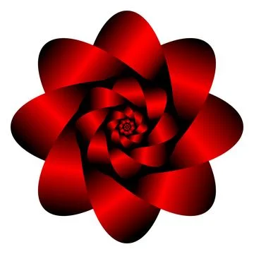 Red gradient flower graphic element for design, flower for postcard, for prin Stock Illustration