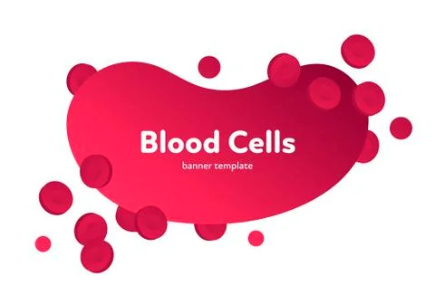 Red gradient fluid shape with erythrocytes isolated on white Stock Illustration
