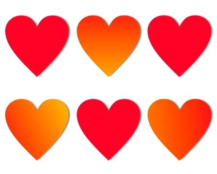 Red gradient heart isolated on white background. Stock Illustration