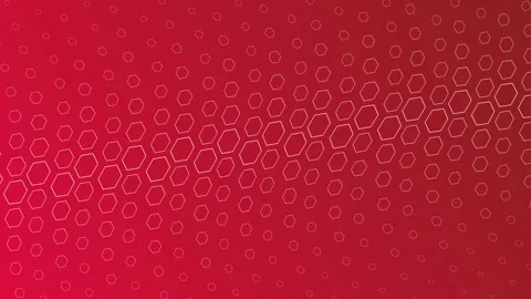 Red gradient with hexagonal grid, seamless looping. Stock Footage 286419394