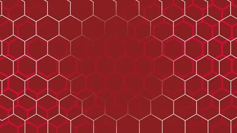 Red gradient hexagonal pattern looping animation. Stock Footage 286411421