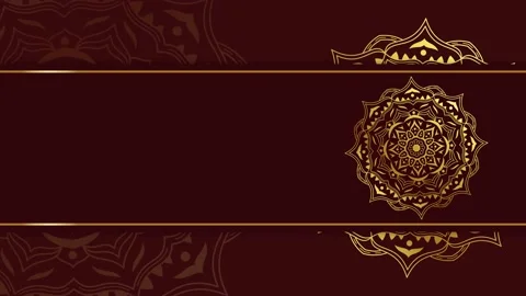 Red gradient Islamic animation background with rotating golden mandala for Ramad Stock Footage 237412574