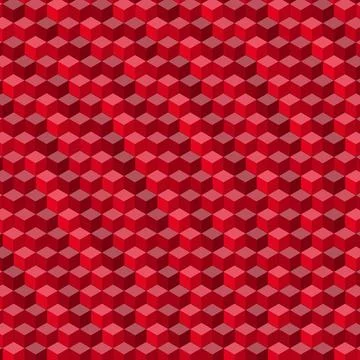 Red gradient  isometric cube pattern wallpaper イラスト素材