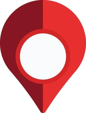 Red gradient location pin icon with inner circle Stock Illustration