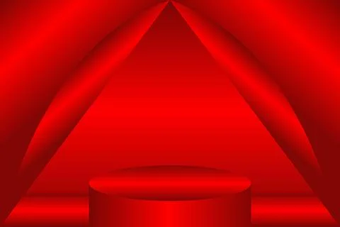 Red gradient podium background backdrop dramatic stage design for product Stock Illustration