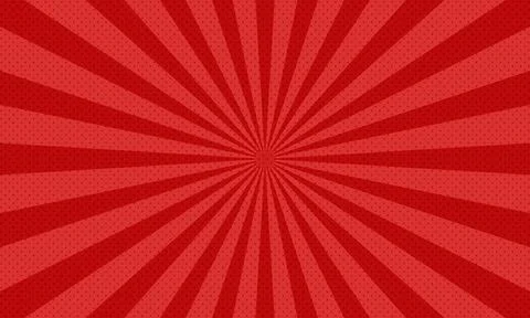Red gradient pop art background in comic cartoon style with lines Stock Illustration