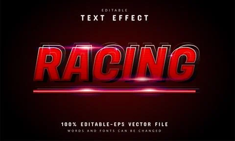 Red gradient racing text style effect Stock Illustration
