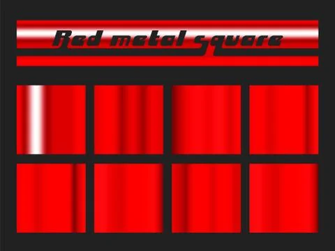 Red gradient square set Stock Illustration