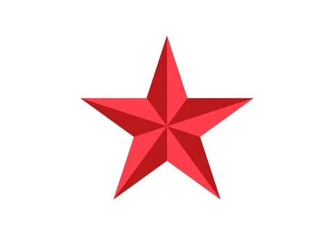 Red Gradient Star Icon  Symmetrical 3D Award Symbol Design Stock-Illustration