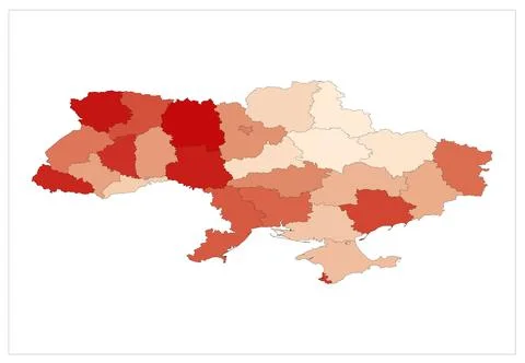 Red Gradient Ukraine Map illustration on white background Stock Illustration