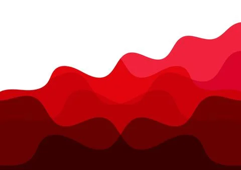 Red Gradient Waves  Abstract Layered Flow Depth Background Design 库存插图