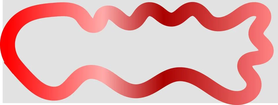 Red gradient wavy line loop, abstract crimson curve, decorative flow graphic Stock Illustration