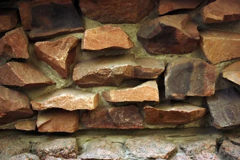 Red Granite Stone Wall Interior Close-Up Stock Photos