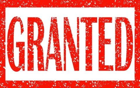 Red granted rubber stamp ink seal on white paper Stock Illustration