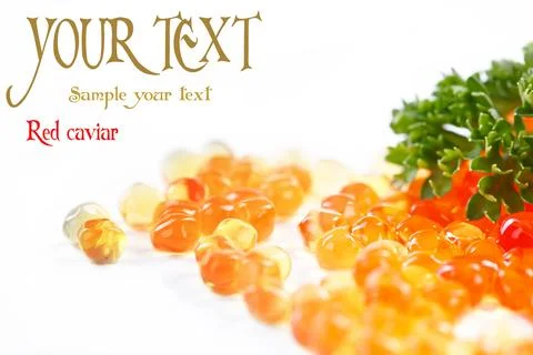 Red granular caviar Stock Photos