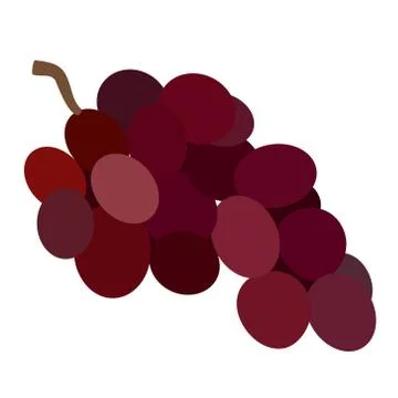 Red grape flat simple illustration Stock Illustration