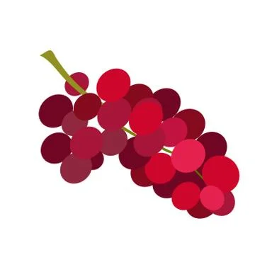 Red grape flat simple illustration Stock Illustration