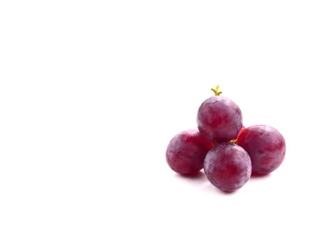 Red grape fruit  isolated on white, clipping path included Stock Photos