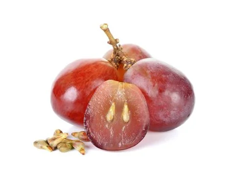 Red grape isolated on the white background Stock Photos