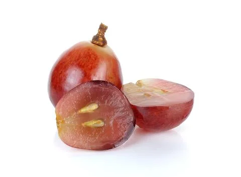 Red grape isolated on the white background Stock Photos