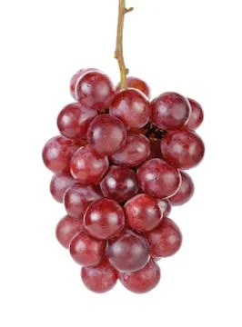 Red grape isolated on the white background Stock Photos