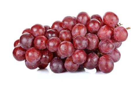 Red grape isolated on the white background Stock Photos