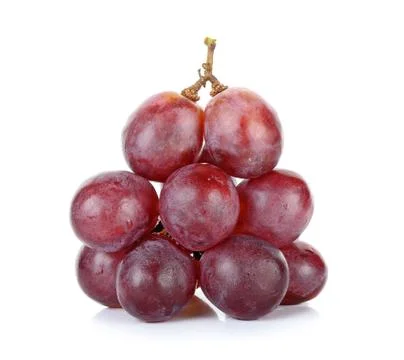 Red grape isolated on the white background Stock Photos