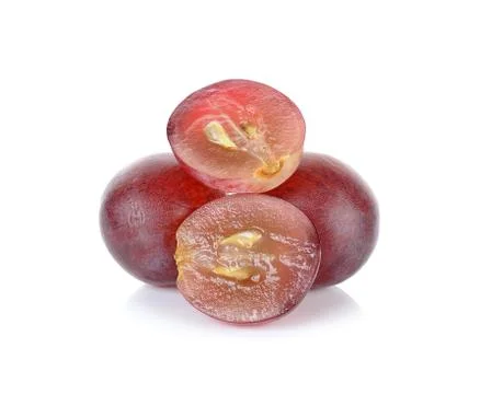 Red grape isolated on the white background Stock Photos