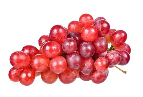 Red grape isolated on the white background Stock Photos