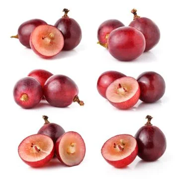 Red grape isolated on white background Stock Photos
