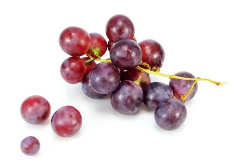 Red grape isolated on white Stock Photos