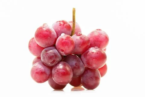 Red grape isolated on white. Stock Photos