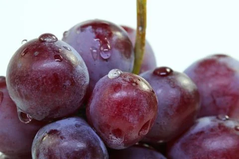 Red grape isolated on white. Stock Photos
