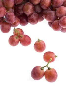 Red grape isolated on white Stock Photos