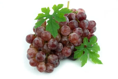 Red grape isolated on white Stock Photos