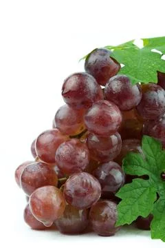 Red grape isolated on white Stock Photos